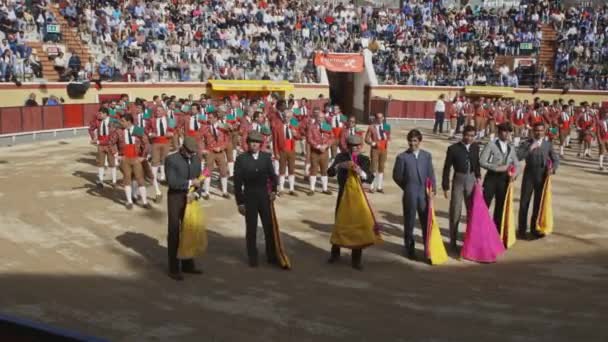 Марта 2023 Года Португалия Vila Franca Xira Tourada Forcados Cavaleiros — стоковое видео