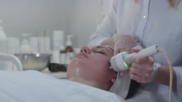 Trabalhe Pele Rosto Centro Cosmetologia Meio Tiro — Vídeo de Stock