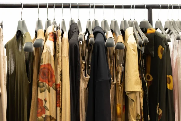 Oblečení Šaty Neutrálních Odstínech Ramínku Střední Snímek — Stock fotografie