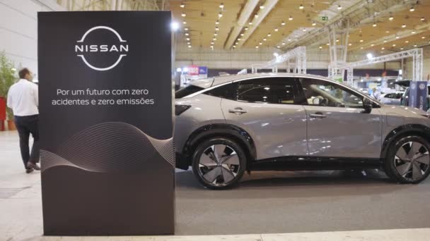 Maj 2023 Lizbona Portugalia Wystawa Samochodów Elektrycznych Międzynarodowych Targach Lizbonie — Wideo stockowe