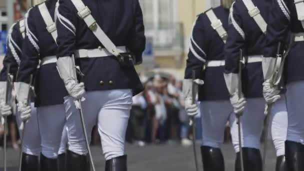 Juin 2023 Lisbonne Portugal Changement Garde Hommes Uniforme Bleu Foncé — Video