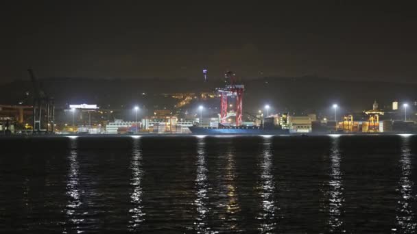 August 2023 Lisbon Portugal Cargo Port Lisbon Mid Shot — Stock Video