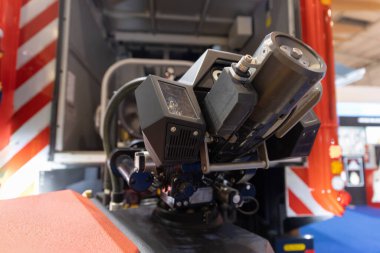 Karmaşık parçaları olan itfaiyeci dronunun bir parçası.