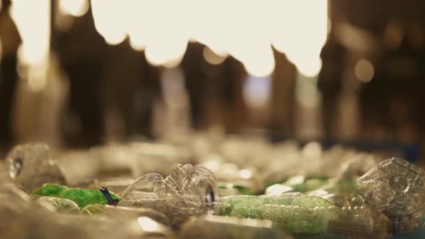 Πολλά Πλαστικά Σκουπίδια Άδεια Μπουκάλια Και Τσάντες Έννοια Της Ανθρώπινης — Αρχείο Βίντεο