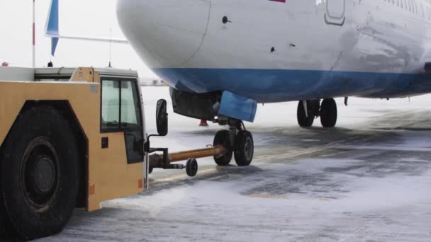 Ένα Μεγάλο Jetliner Κάθεται Πάνω Από Ένα Αεροδρόμιο Άσφαλτο — Αρχείο Βίντεο