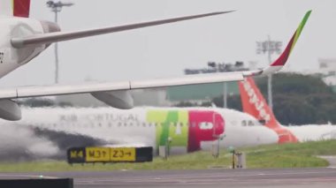 10 Nisan 2025, Lizbon, Portekiz - Portela Havaalanı - Havaalanına inen yolcu uçağı