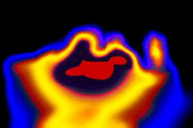 Elindeki soyut konsantrasyon yaratıcı çocuk modern sanat fotoğrafçılığına bak ve hayal et.