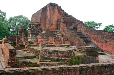 Antik Nalanda Üniversitesi 'nin kalıntıları, Bihar, Hindistan