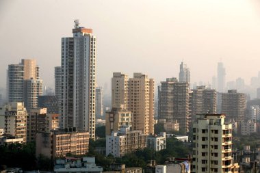 Dadar Prabhadevi 'nin hava görüntüsü, Bombay, Mumbai, Maharashtra, Hindistan
