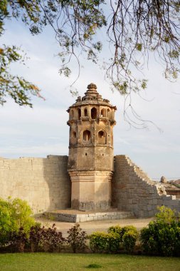 Guard Tower in Lotus Mahal , Hampi , Vijayanagar , UNESCO World Heritage site , Deccan plateau , Taluka Hospet , District Bellary , Karnataka , India clipart