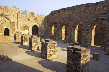 Ruins of Golconda fort built by Mohammed Quli Qutb Shah 16th century , Hyderabad , Andhra Pradesh , India clipart