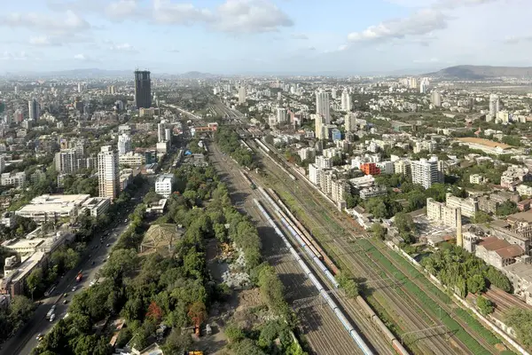 Dadar Prabhadevi 'nin hava görüntüsü, Bombay, Mumbai, Maharashtra, Hindistan