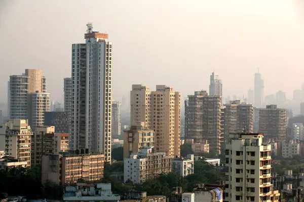 Dadar Prabhadevi 'nin hava görüntüsü, Bombay, Mumbai, Maharashtra, Hindistan