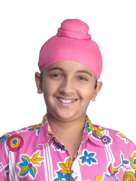 stock image Portrait of Sikh boy isolated over white background 