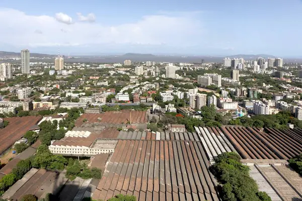 stock image Aerial view of dadar with wadala and sewri , Bombay Mumbai , Maharashtra , India