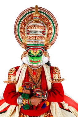 Güney Hintli kathakali dansçısı, Kerala, Hindistan 