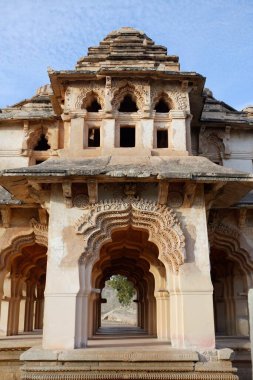 Lotus Mahal, Hampi, Vijayanagar, UNESCO Dünya Mirası alanı, Deccan Platosu, Taluka Hastanesi, Bellary Bölgesi, Karnataka, Hindistan