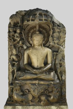 Tirthankar Adinath M.S. 11. yüzyıl, Kalchurian dönemi Jabalpur 'da bulundu, Madhya Pradesh, Hindistan 