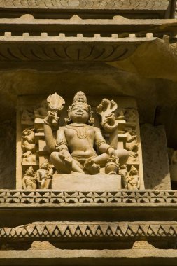 Madhya Pradesh, Hindistan 'daki Khajuraho tapınağının heykeli. 