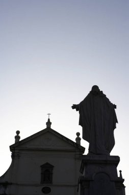 Se Katedrali 'nde günbatımı, Kilise M.Ö. 1528' de yapılmış, UNESCO Dünya Mirası Sitesi, Eski Goa, Velha Goa, Hindistan