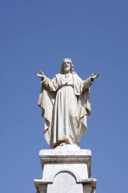 Se Katedrali önündeki Aziz Christopher Heykeli UNESCO Dünya Mirası Alanı, Eski Goa, Velha Goa, Hindistan