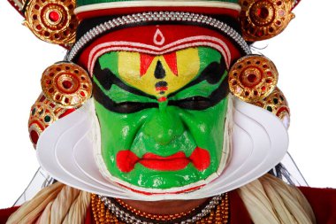 Güney Hintli kathakali dansçısı, Kerala, Hindistan 