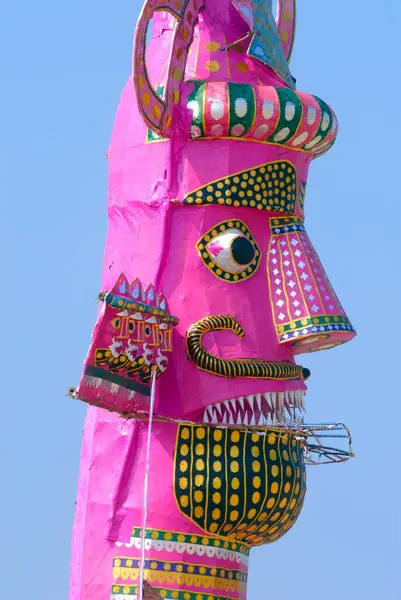 stock image Demon king of Lanka Ravana made for dahan celebrating Dussera festival at Chowpaty, Charni Road, Bombay Mumbai, Maharashtra, India 