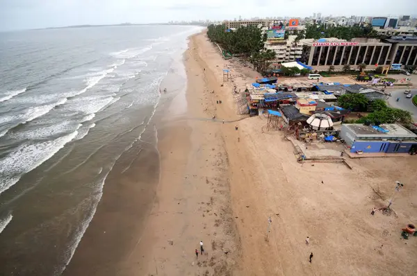 Juhu sahilinin hava manzarası, Bombay Mumbai, Maharashtra, Hindistan 