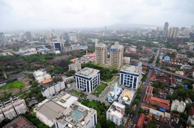 Ariel of lower parel with Peninsula şirket parkı, Bombay Mumbai, Maharashtra, Hindistan 