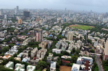Mahim ve Shivaji Parkı 'nın havadan görünüşü Bombay Mumbai, Maharashtra, Hindistan 