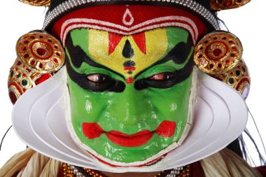 Güney Hintli kathakali dansçısı, Kerala, Hindistan 