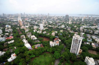Mumbai, Maharashtra, Hindistan, Dadar 5 bahçesinin hava manzarası. 