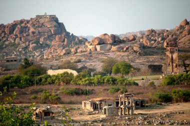 Hampi 'de manzara, Karnataka, Hindistan