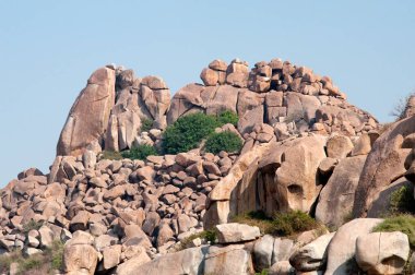 Granit dağı daha kalın, Hampi, Karnataka, Hindistan