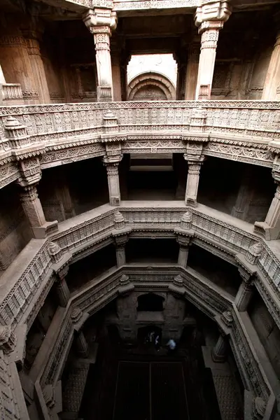 stock image Adalaj step well or vav built in 1499 AD by Queen Radhabai of Ahmedabad, Gujarat, India.