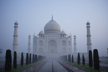 Taj Mahal, güneş doğmadan önce Dünya 'nın Yedinci Harikaları, Agra, Uttar Pradesh, Hindistan UNESCO Dünya Mirası Bölgesi