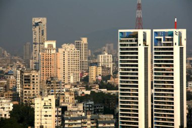 Dadar Prabhadevi 'nin hava görüntüsü, Bombay, Mumbai, Maharashtra, Hindistan