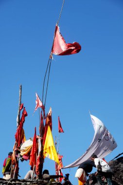 Holy flags Kedarnath Uttarakhand India Asia clipart