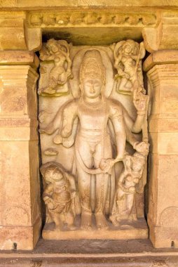 Durga Tapınağı, Aihole, Karnataka, Hindistan 'da Vishnu Hari ve Siva Haran' ın Hariharan formu