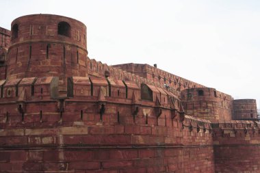 Agra kalesi 16. yüzyılda Babür İmparatoru Agra, Uttar Pradesh, Hindistan UNESCO Dünya Mirası Bölgesi tarafından inşa edildi.