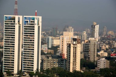 Dadar Prabhadevi 'nin hava görüntüsü, Bombay, Mumbai, Maharashtra, Hindistan