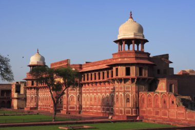 Agra kalesi 16. yüzyılda Babür İmparatoru Agra, Uttar Pradesh, Hindistan UNESCO Dünya Mirası Bölgesi tarafından inşa edildi.