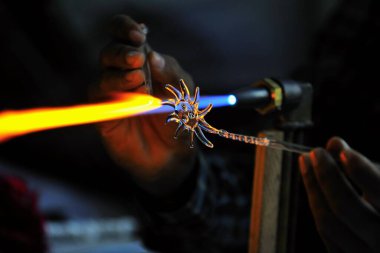 Glass Handicraft Surat Gujarat Hindistan Asya Aralık 2010 