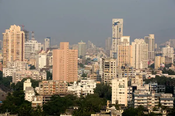 Dadar Prabhadevi 'nin hava görüntüsü, Bombay, Mumbai, Maharashtra, Hindistan