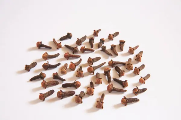 stock image Indian spices, dried Cloves buds Laung Eugenia caryophyllus Syzygium aromaticum on white background 