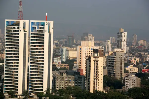 Dadar Prabhadevi 'nin hava görüntüsü, Bombay, Mumbai, Maharashtra, Hindistan