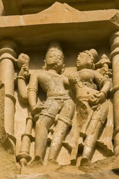 stock image Statues at Adinatha temple at Khajuraho, Madhya Pradesh, India  