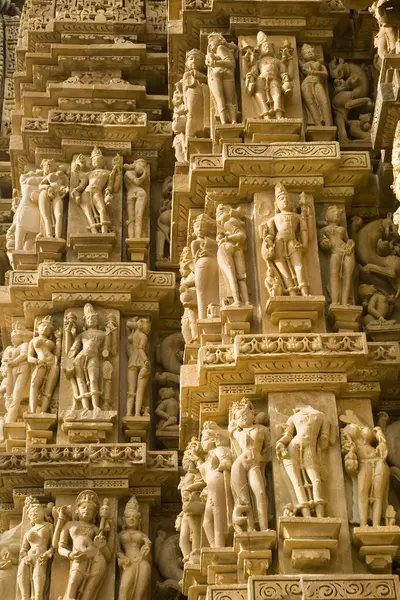 stock image Sculpture Khajuraho temple, Madhya Pradesh, India 