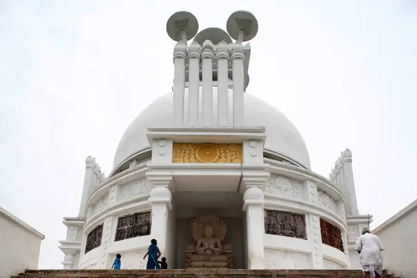 stock image God Buddha statue with stupa, Dhauli near Bhubaneswar, Orissa, India 