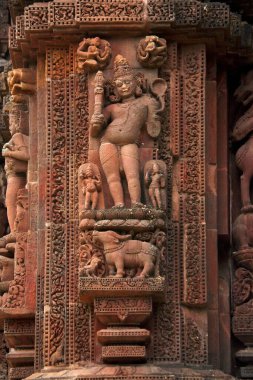 Rajarani tapınağına oyulmuş heykel, Bhubaneswar, Orissa, Hindistan 